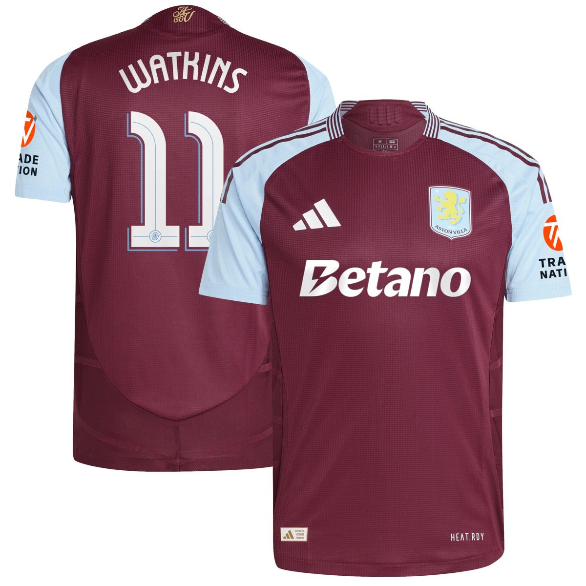 aston villa adidas home authentic shirt 2024-25 with watkins 11 cup printing Collection - Official Aston Villa Kits