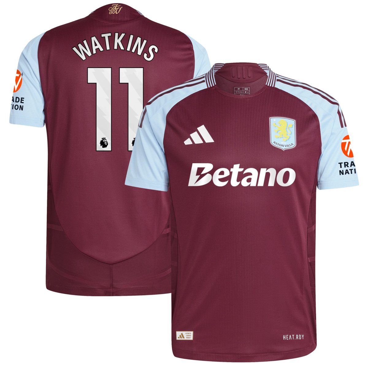 aston villa adidas home authentic shirt 2024-25 with watkins 11 printing Collection - Official Aston Villa Kits