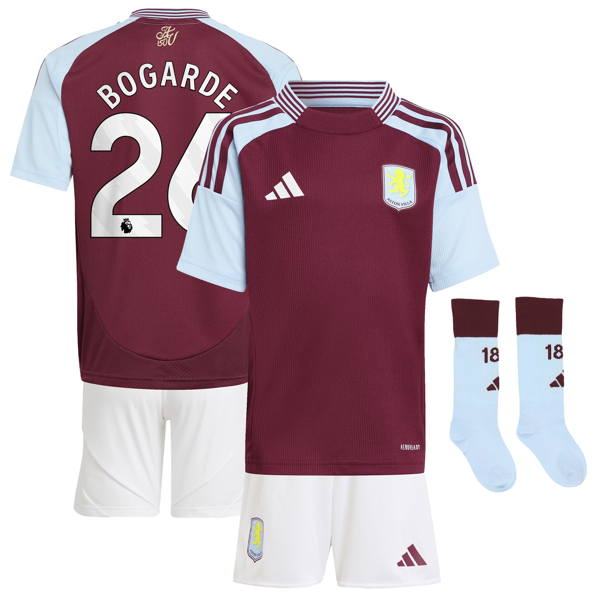 aston villa adidas home mini kit 2024-25 with bogarde 26 printing Collection - Official Aston Villa Kits