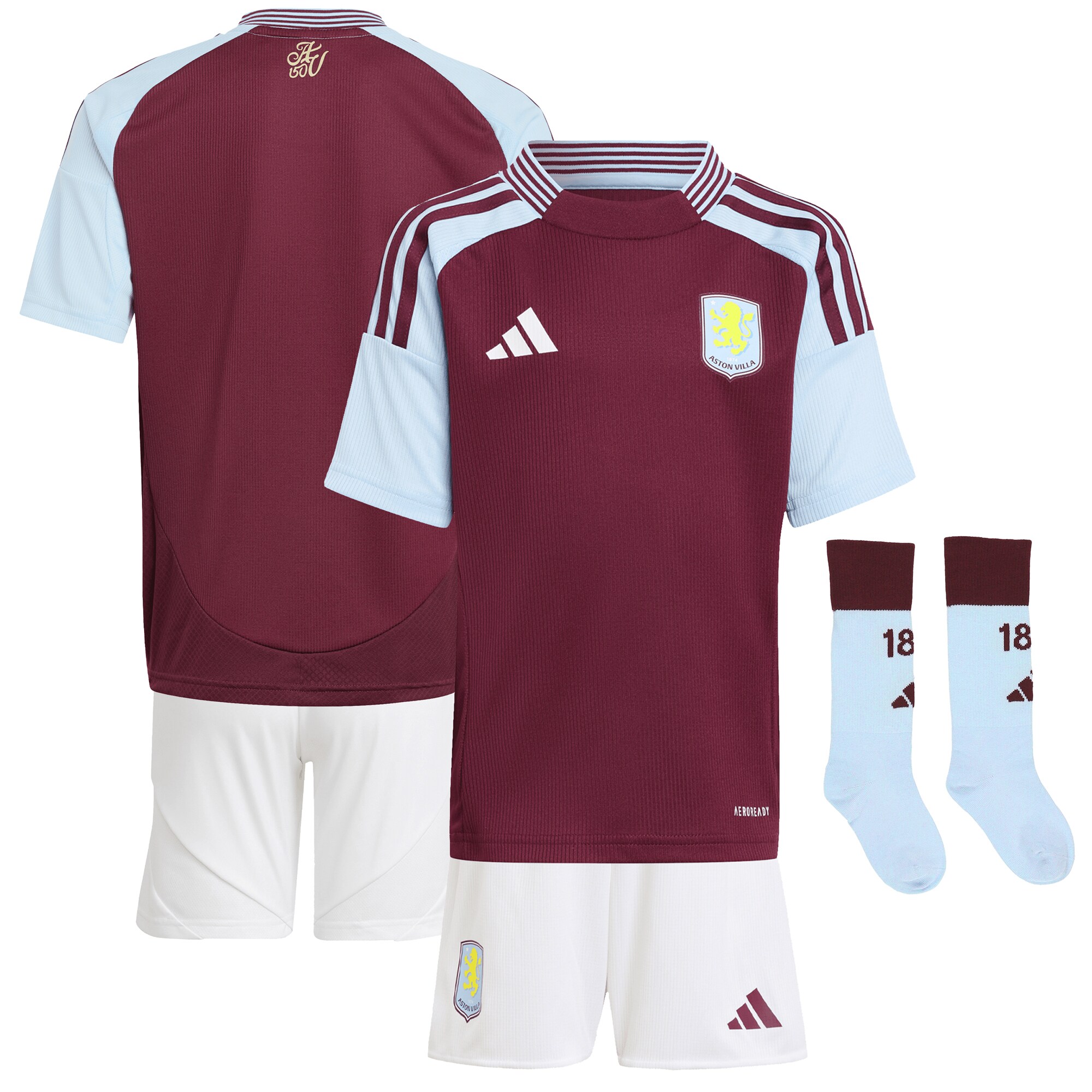 aston villa adidas home mini kit 2024-25 with custom printing Collection - Official Aston Villa Kits