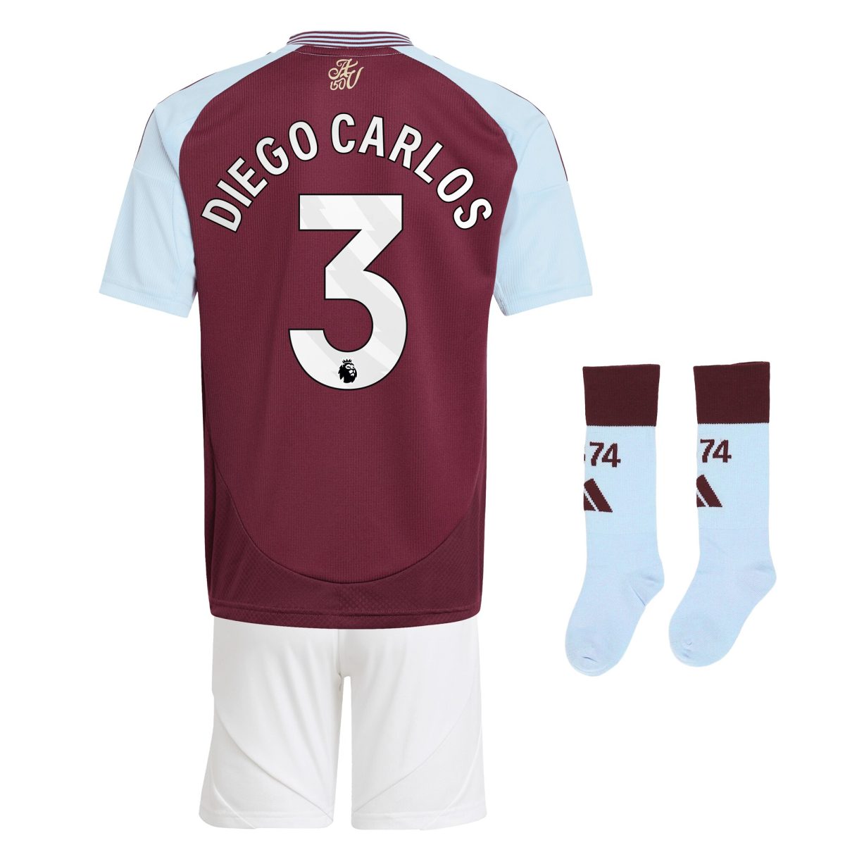 aston villa adidas home mini kit 2024-25 with diego carlos 3 printing Collection - Official Aston Villa Kits