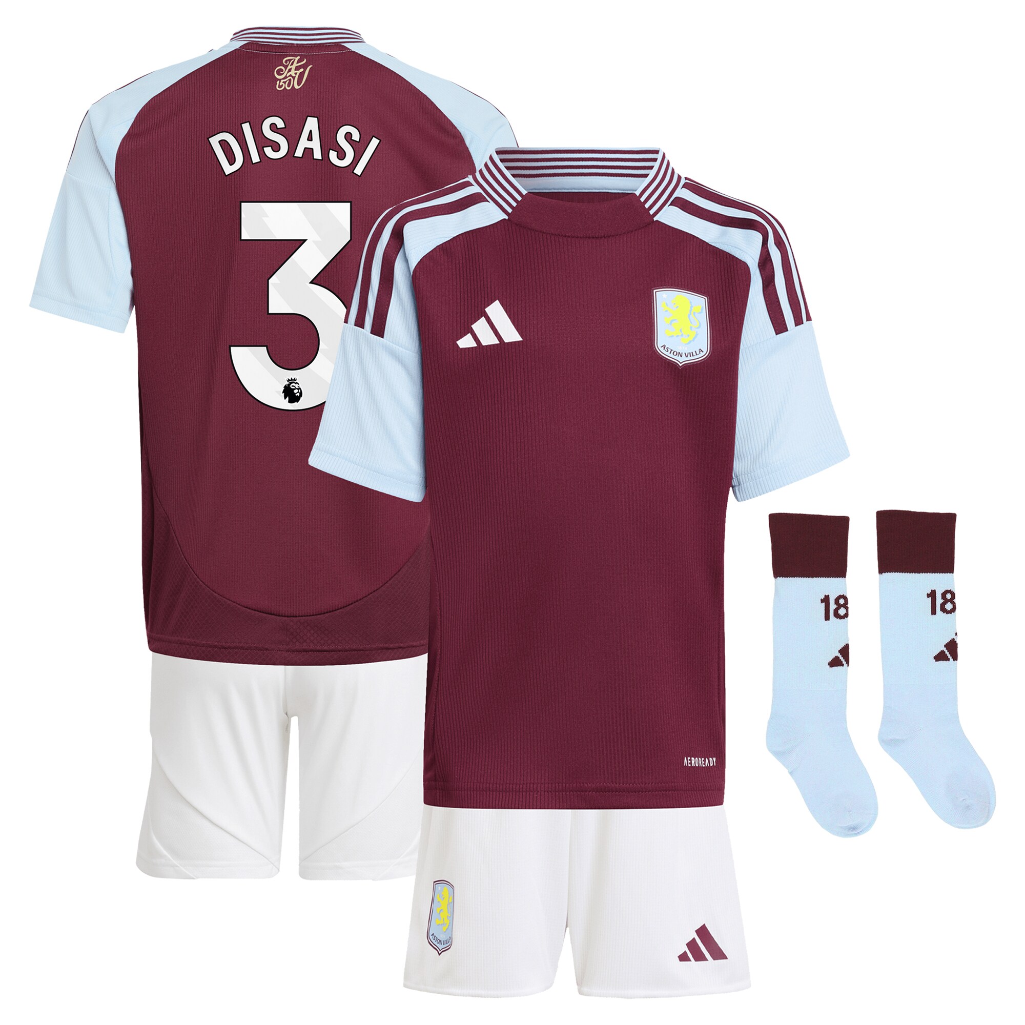 aston villa adidas home mini kit 2024-25 with disasi 3 printing Collection - Official Aston Villa Kits