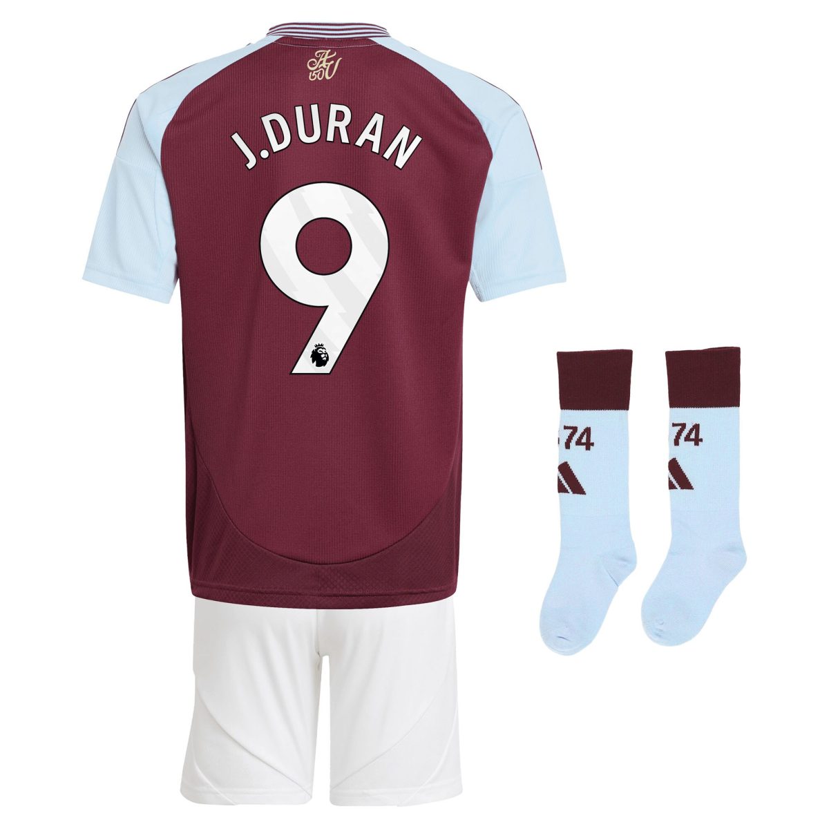 aston villa adidas home mini kit 2024-25 with j.duran 9 printing Collection - Official Aston Villa Kits
