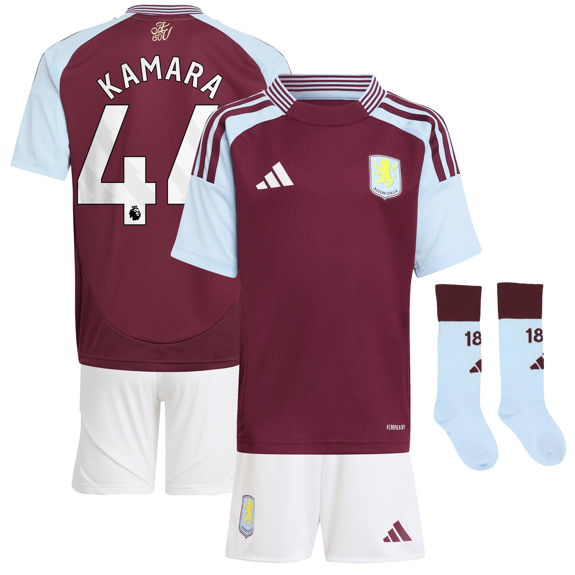 aston villa adidas home mini kit 2024-25 with kamara 44 printing Collection - Official Aston Villa Kits