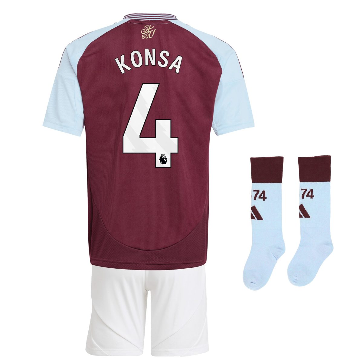 aston villa adidas home mini kit 2024-25 with konsa 4 printing Collection - Official Aston Villa Kits