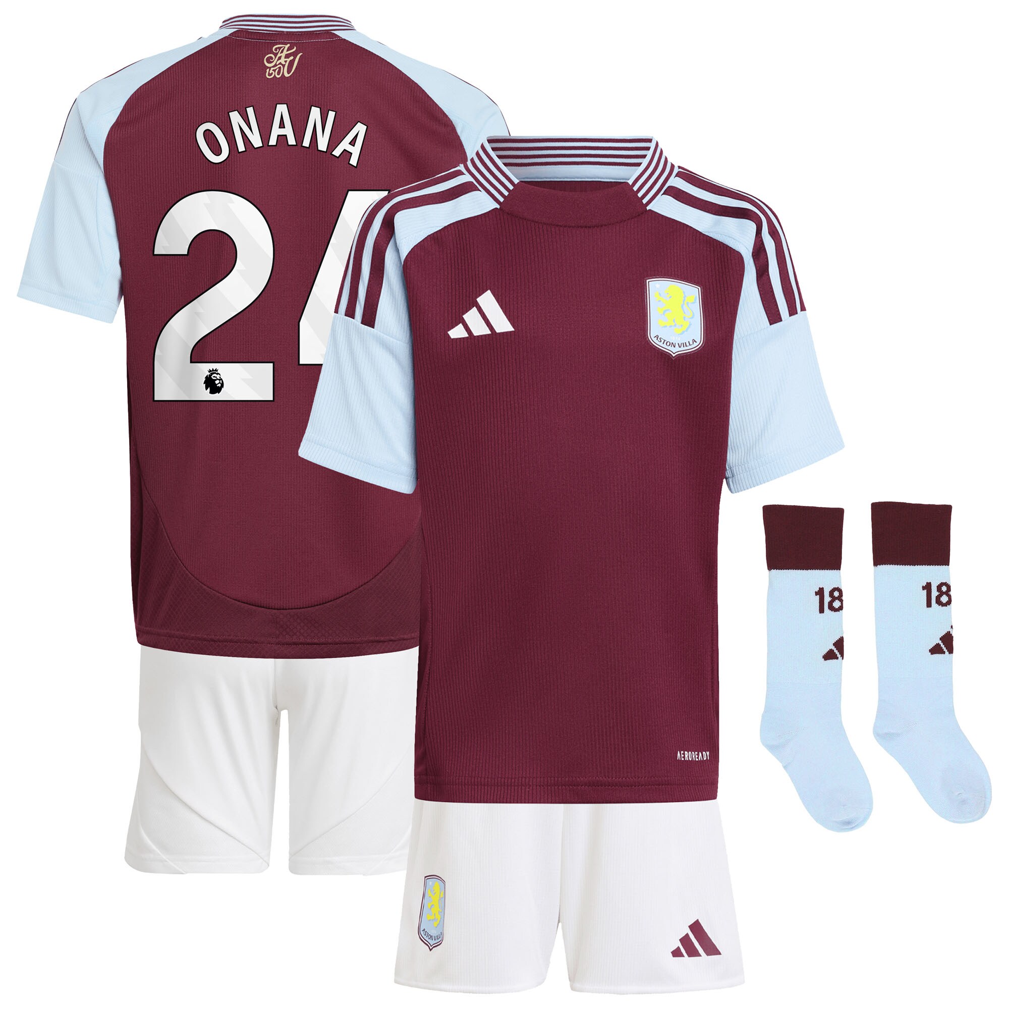 aston villa adidas home mini kit 2024-25 with onana 24 printing Collection - Official Aston Villa Kits