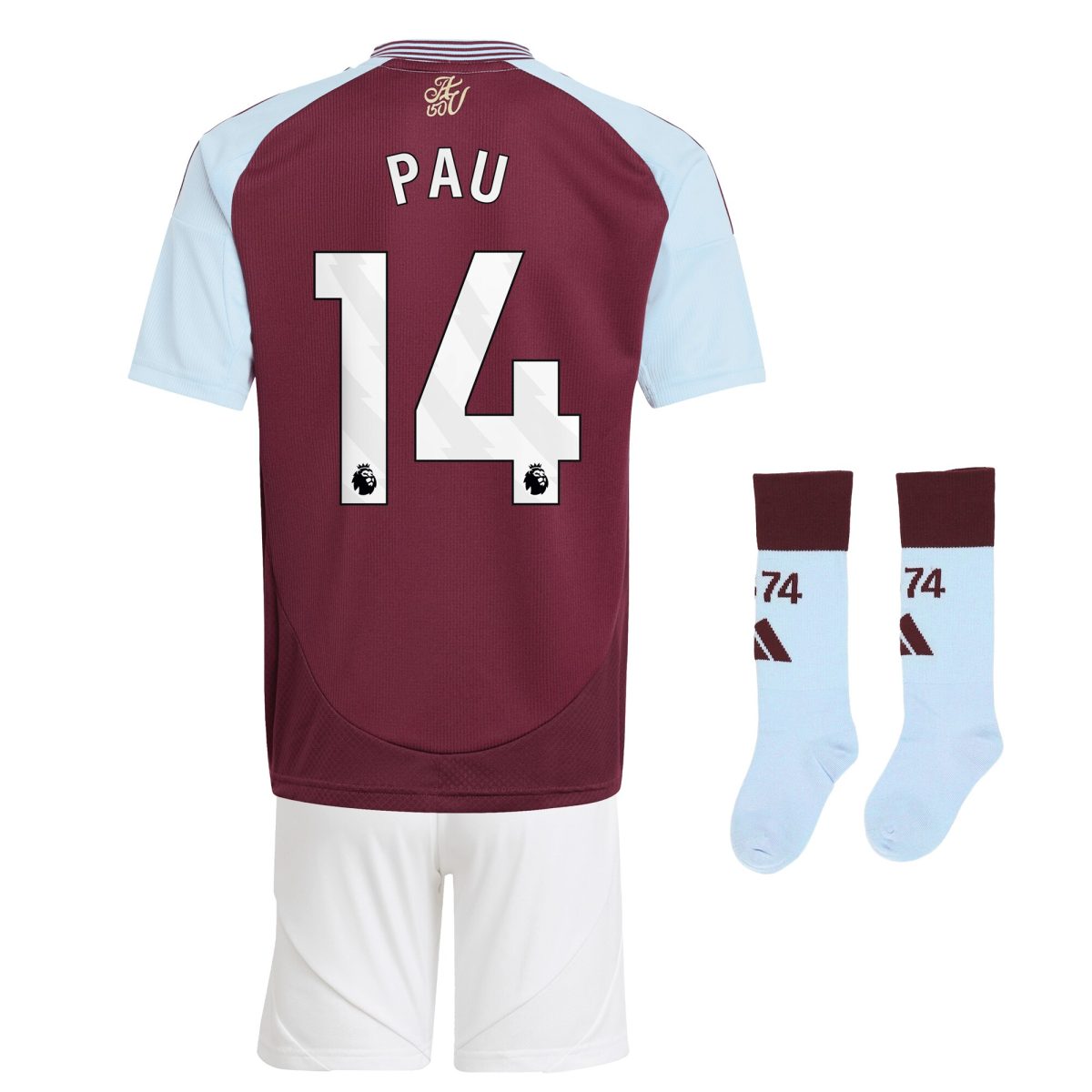 aston villa adidas home mini kit 2024-25 with pau 14 printing Collection - Official Aston Villa Kits