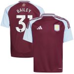 aston villa adidas home shirt 2024-25 – kids with bailey 31 printing Collection - Official Aston Villa Kits