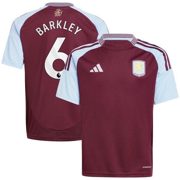 aston villa adidas home shirt 2024-25 – kids with barkley 6 printing Collection - Official Aston Villa Kits
