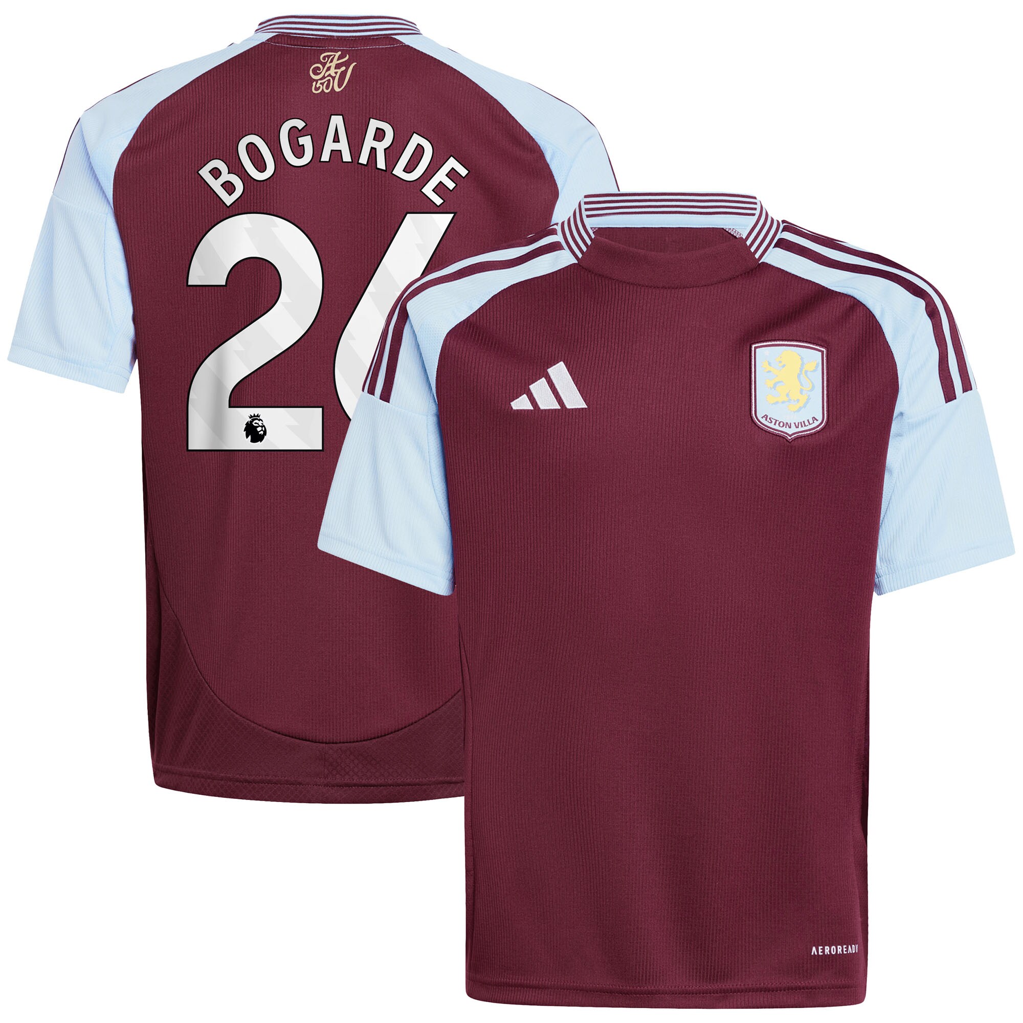 aston villa adidas home shirt 2024-25 – kids with bogarde 26 printing Collection - Official Aston Villa Kits
