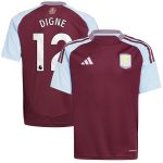 aston villa adidas home shirt 2024-25 – kids with digne 12 printing Collection - Official Aston Villa Kits