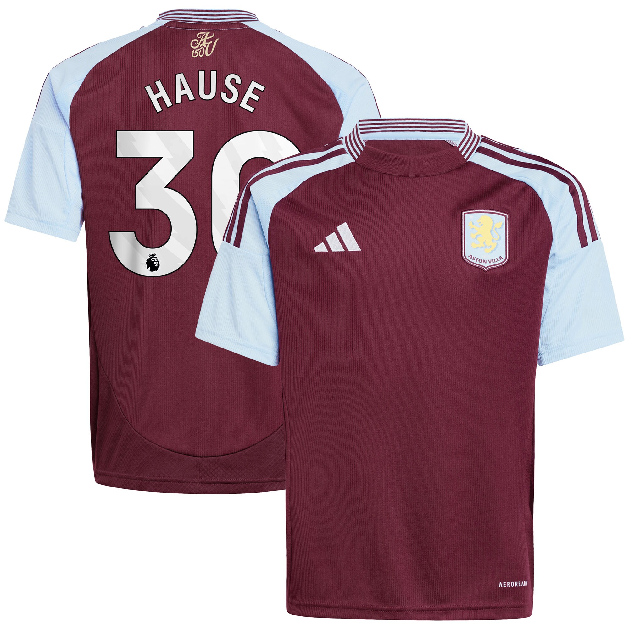 aston villa adidas home shirt 2024-25 – kids with hause 30 printing Collection - Official Aston Villa Kits