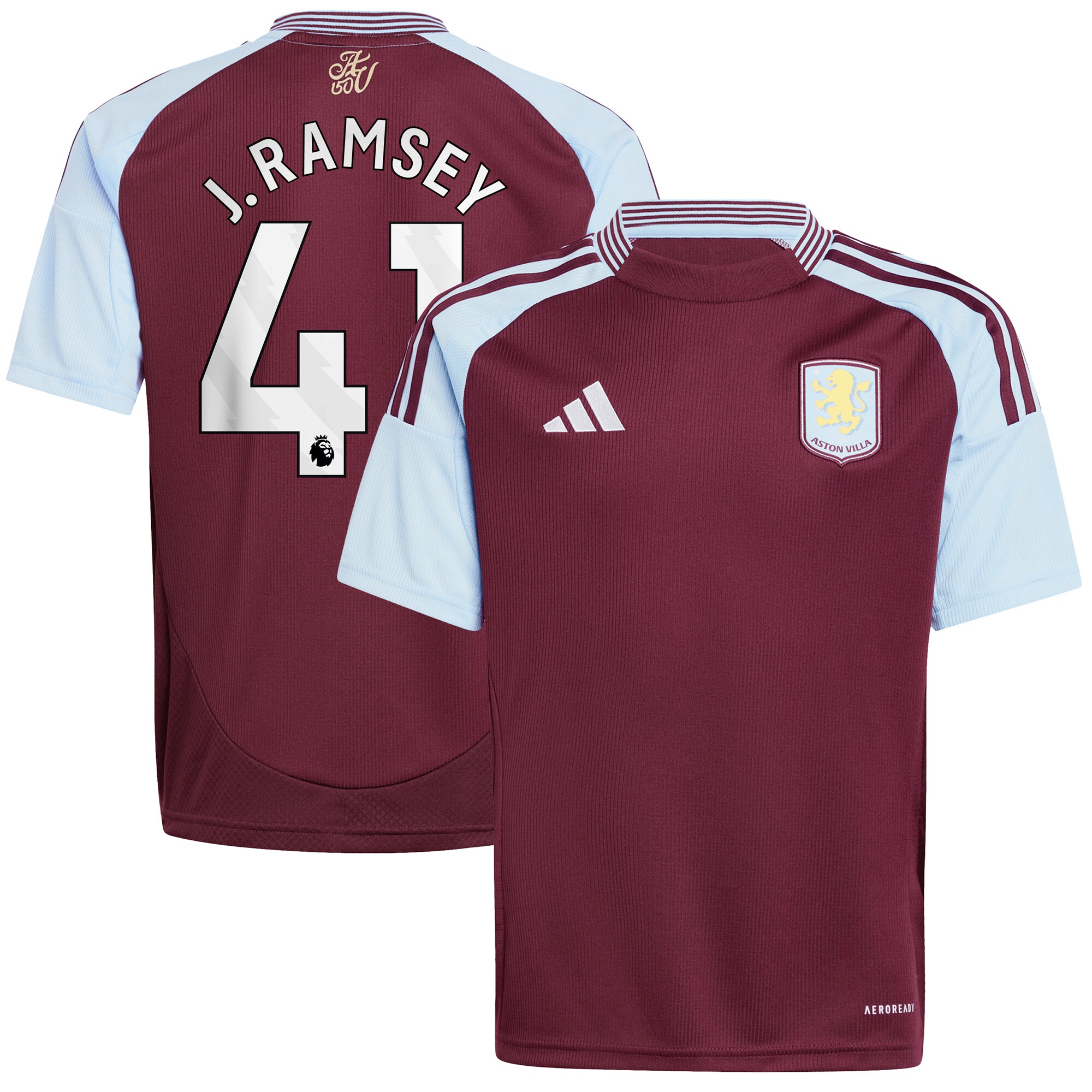 aston villa adidas home shirt 2024-25 – kids with j. ramsey 41 printing Collection - Official Aston Villa Kits