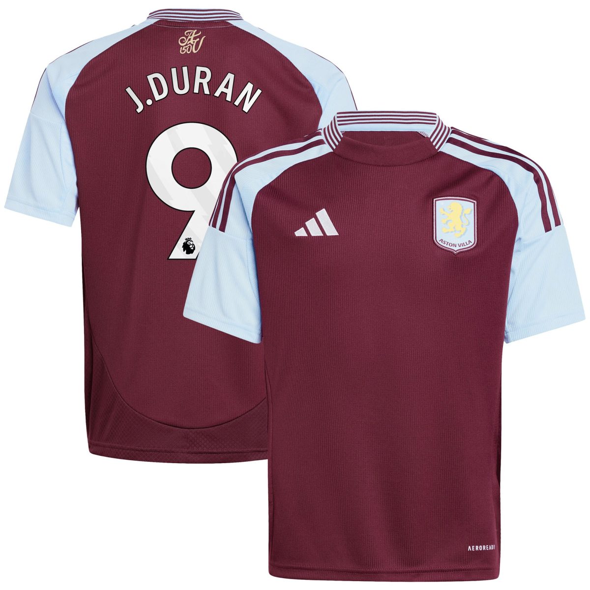 aston villa adidas home shirt 2024-25 – kids with j.duran 9 printing Collection - Official Aston Villa Kits