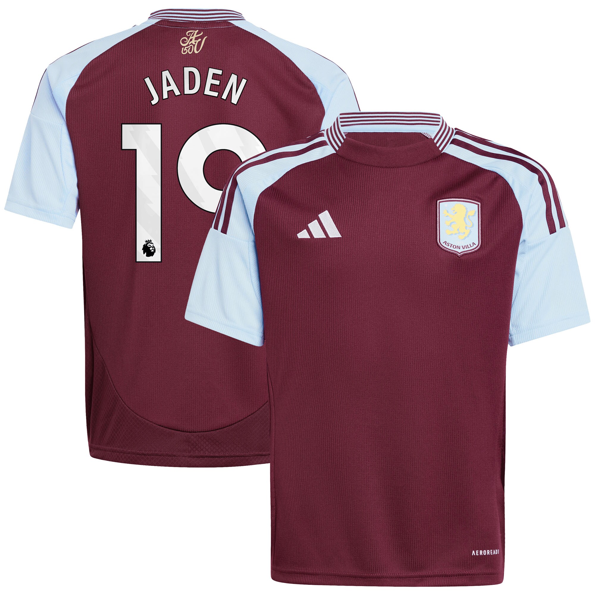 aston villa adidas home shirt 2024-25 – kids with jaden 19 printing Collection - Official Aston Villa Kits