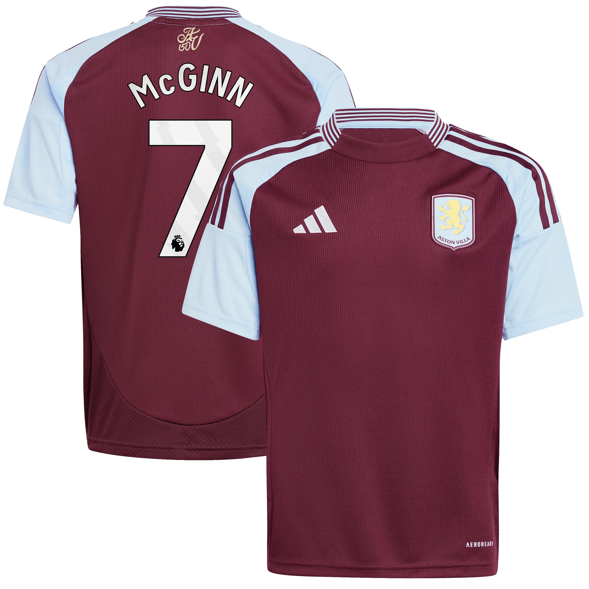 aston villa adidas home shirt 2024-25 – kids with john mcginn 7 printing Collection - Official Aston Villa Kits