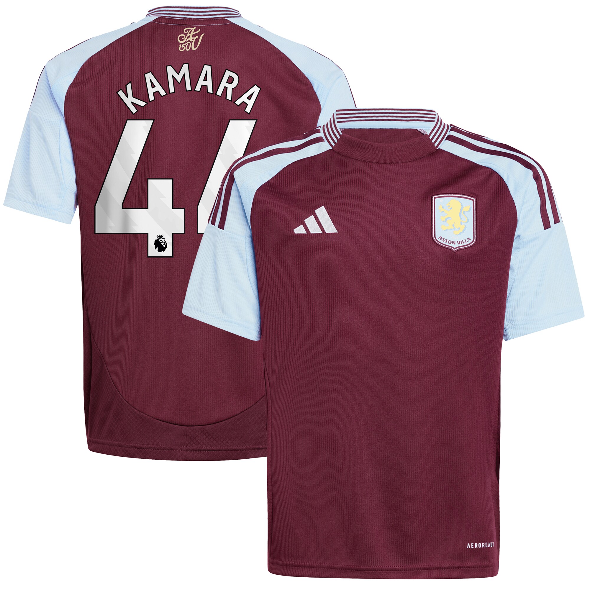 aston villa adidas home shirt 2024-25 – kids with kamara 44 printing Collection - Official Aston Villa Kits