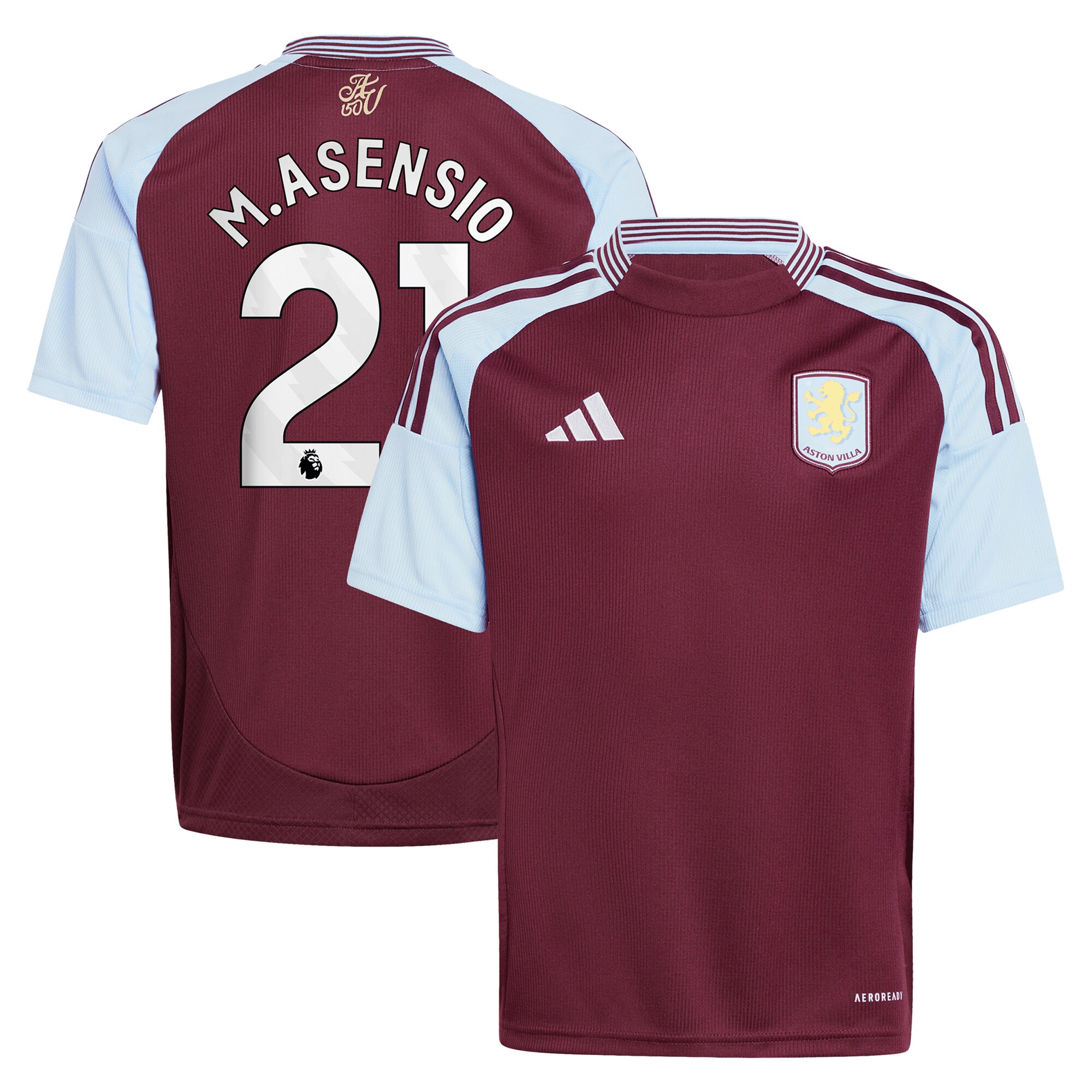 aston villa adidas home shirt 2024-25 – kids with m.asensio 21 printing Collection - Official Aston Villa Kits