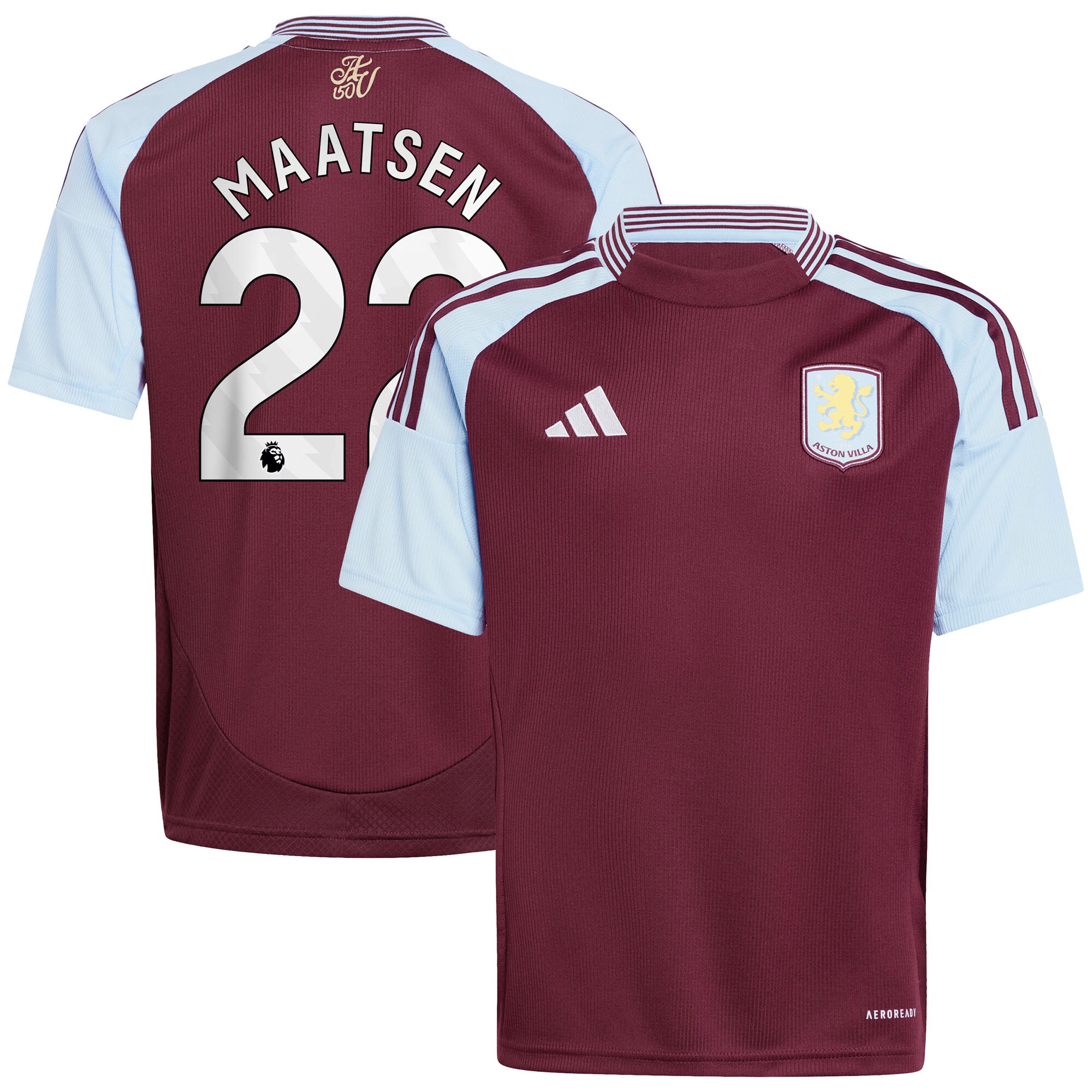 aston villa adidas home shirt 2024-25 – kids with maatsen 22 printing Collection - Official Aston Villa Kits