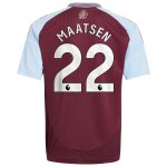 aston villa adidas home shirt 2024-25 – kids with maatsen 22 printing Collection - Official Aston Villa Kits