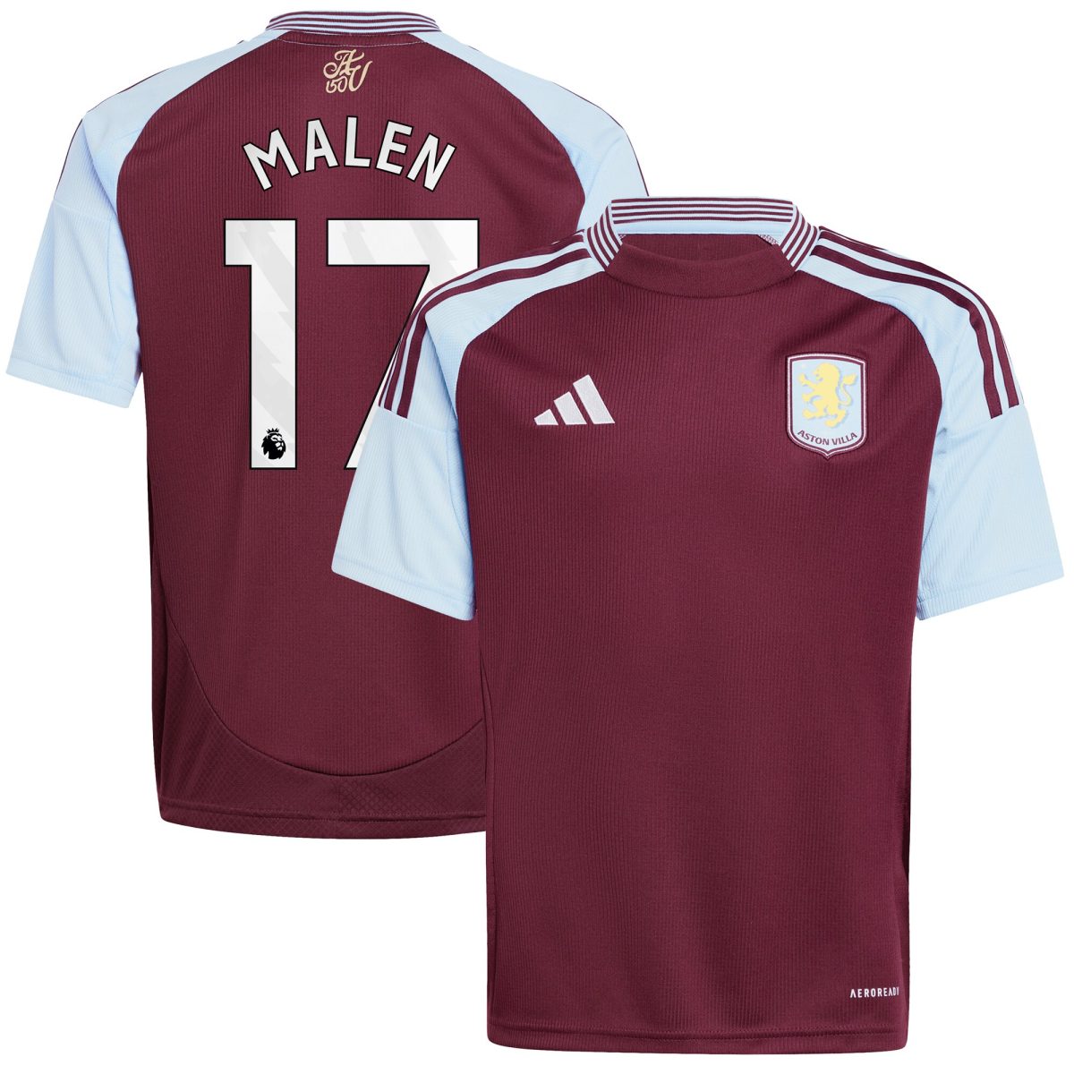 aston villa adidas home shirt 2024-25 – kids with malen 17 printing Collection - Official Aston Villa Kits