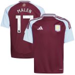 aston villa adidas home shirt 2024-25 – kids with malen 17 printing Collection - Official Aston Villa Kits