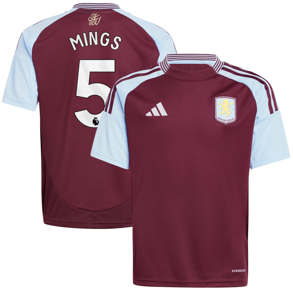 aston villa adidas home shirt 2024-25 – kids with mings 5 printing Collection - Official Aston Villa Kits