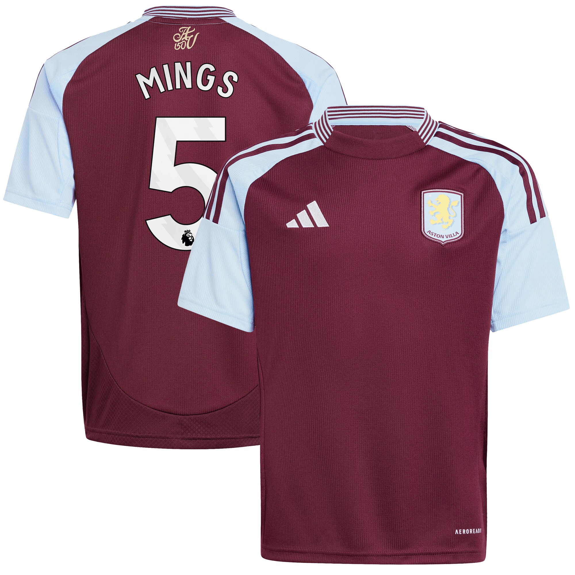 aston villa adidas home shirt 2024-25 – kids with mings 5 printing Collection - Official Aston Villa Kits