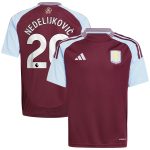 aston villa adidas home shirt 2024-25 – kids with nedeljković 20 printing Collection - Official Aston Villa Kits