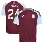 aston villa adidas home shirt 2024-25 – kids with onana 24 printing Collection - Official Aston Villa Kits