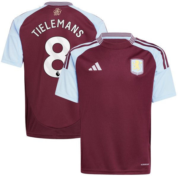aston villa adidas home shirt 2024-25 – kids with tielemans 8 printing Collection - Official Aston Villa Kits