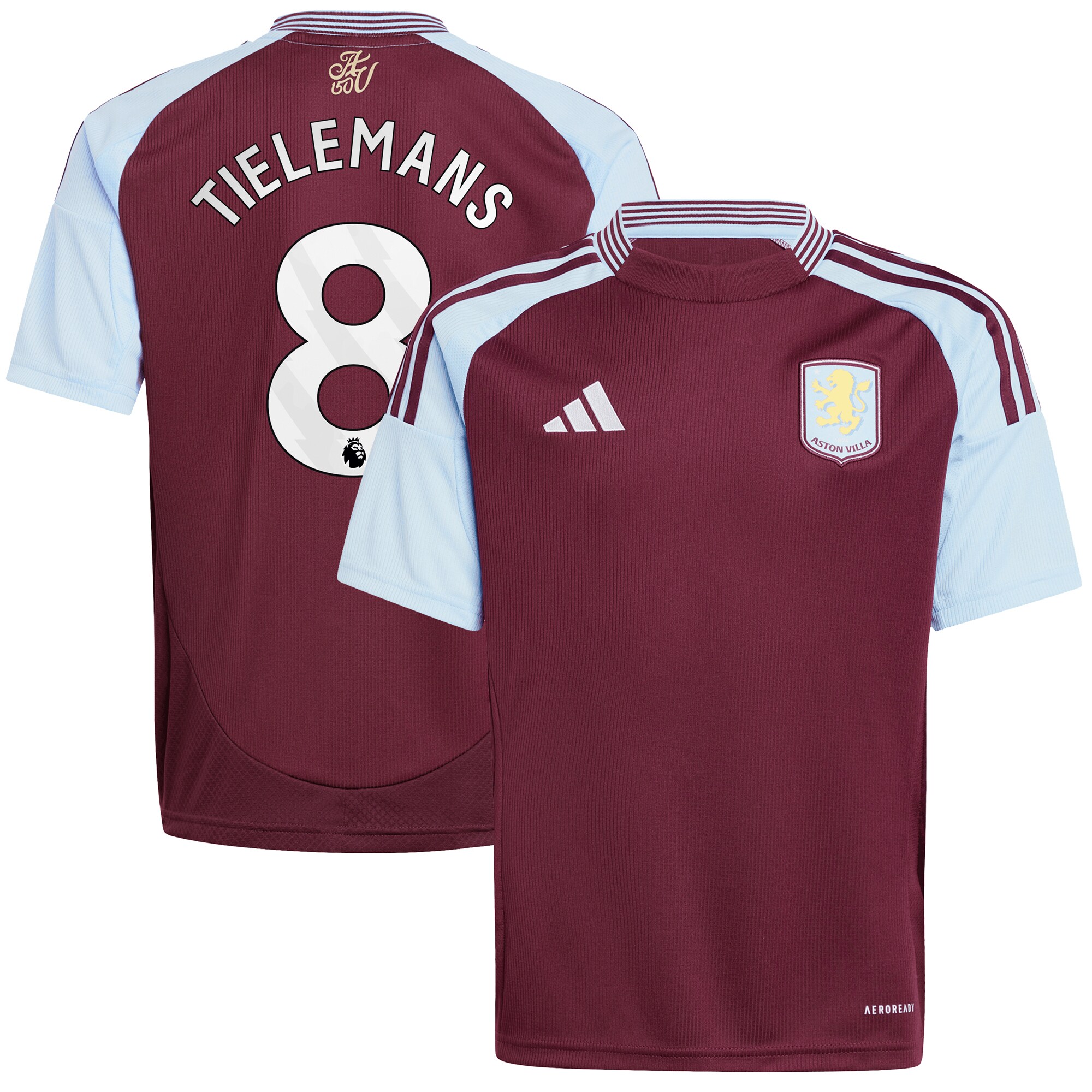 aston villa adidas home shirt 2024-25 – kids with tielemans 8 printing Collection - Official Aston Villa Kits
