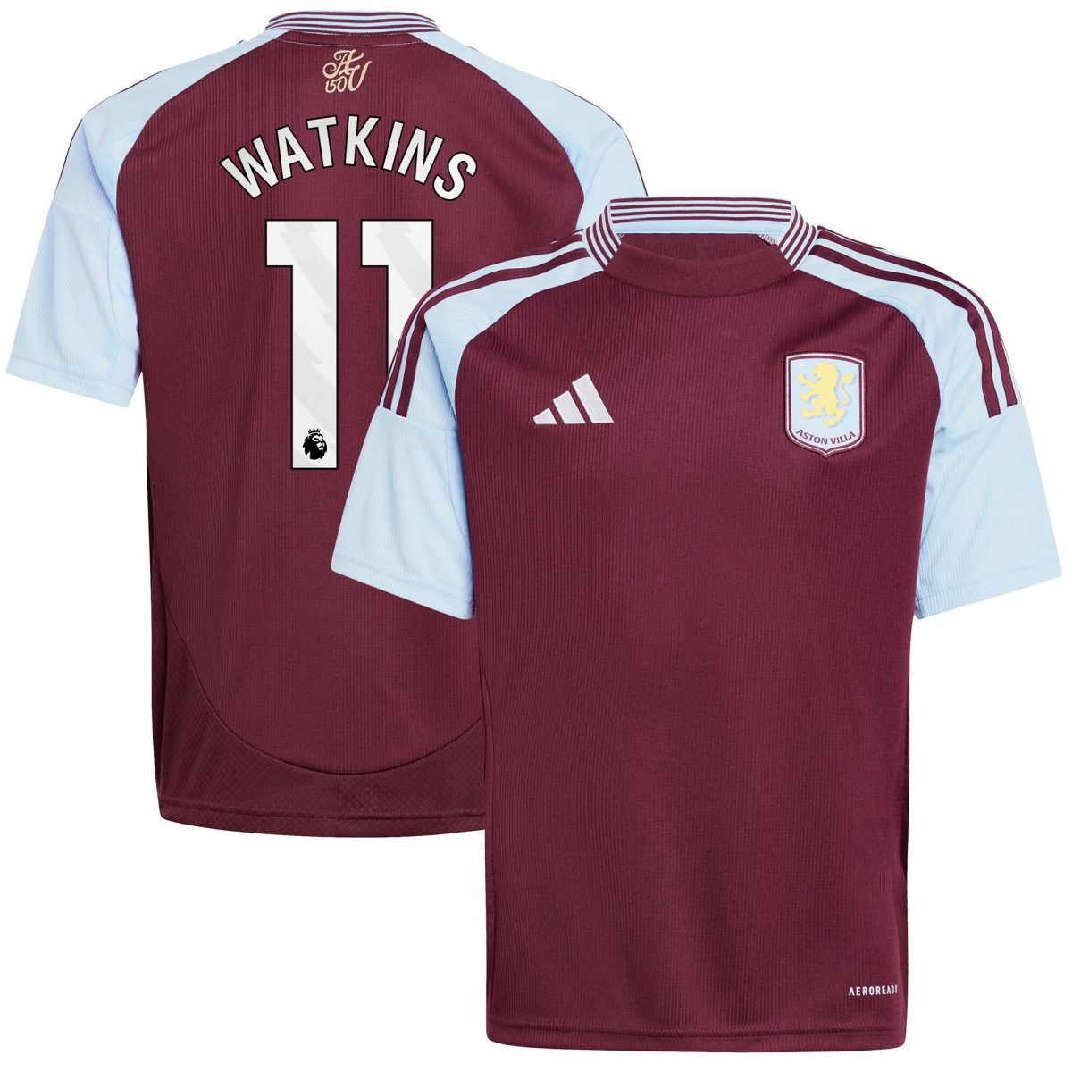 aston villa adidas home shirt 2024-25 – kids with watkins 11 printing Collection - Official Aston Villa Kits