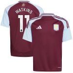 aston villa adidas home shirt 2024-25 – kids with watkins 11 printing Collection - Official Aston Villa Kits