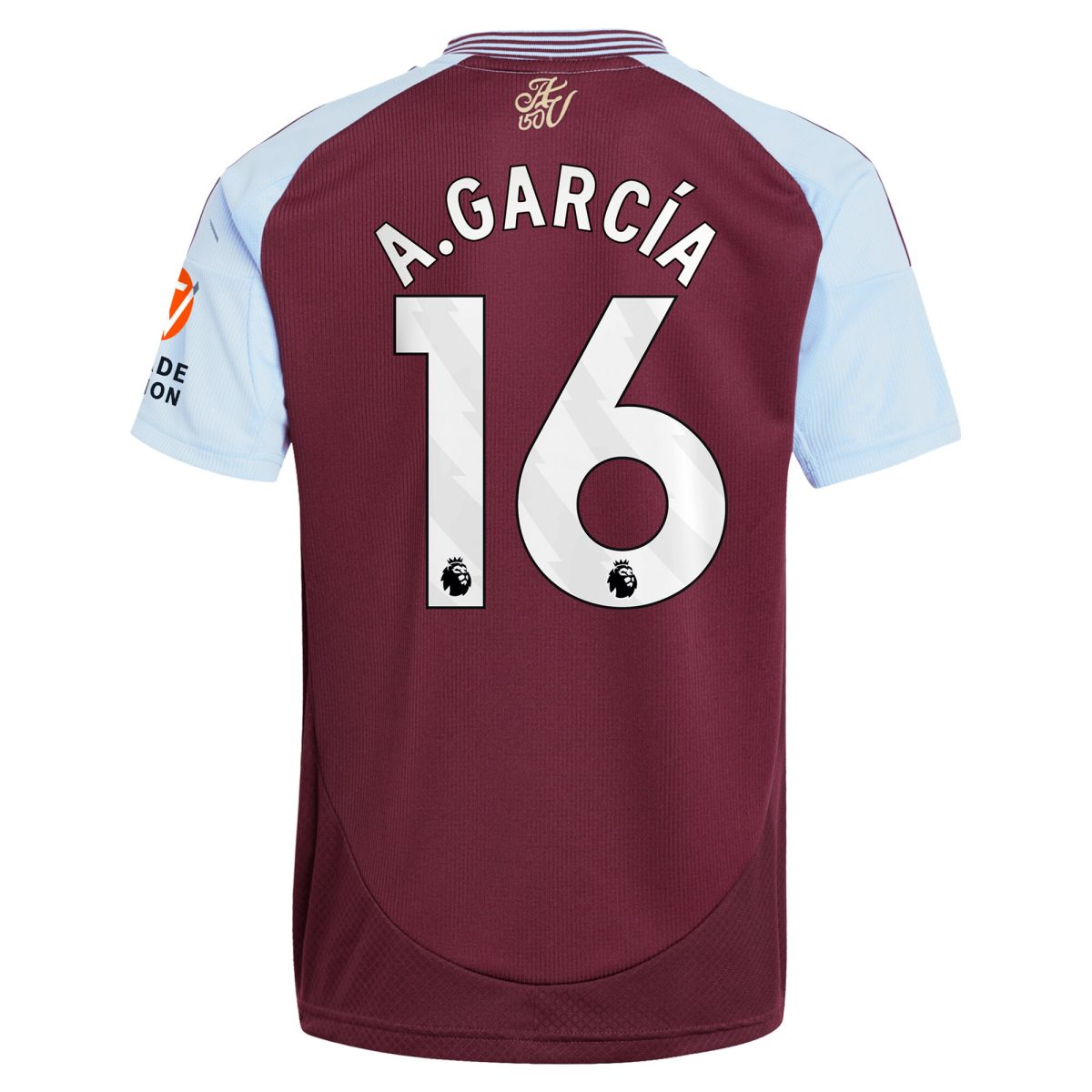 aston villa adidas home shirt 2024-25 with a.garcía 16 printing Collection - Official Aston Villa Kits