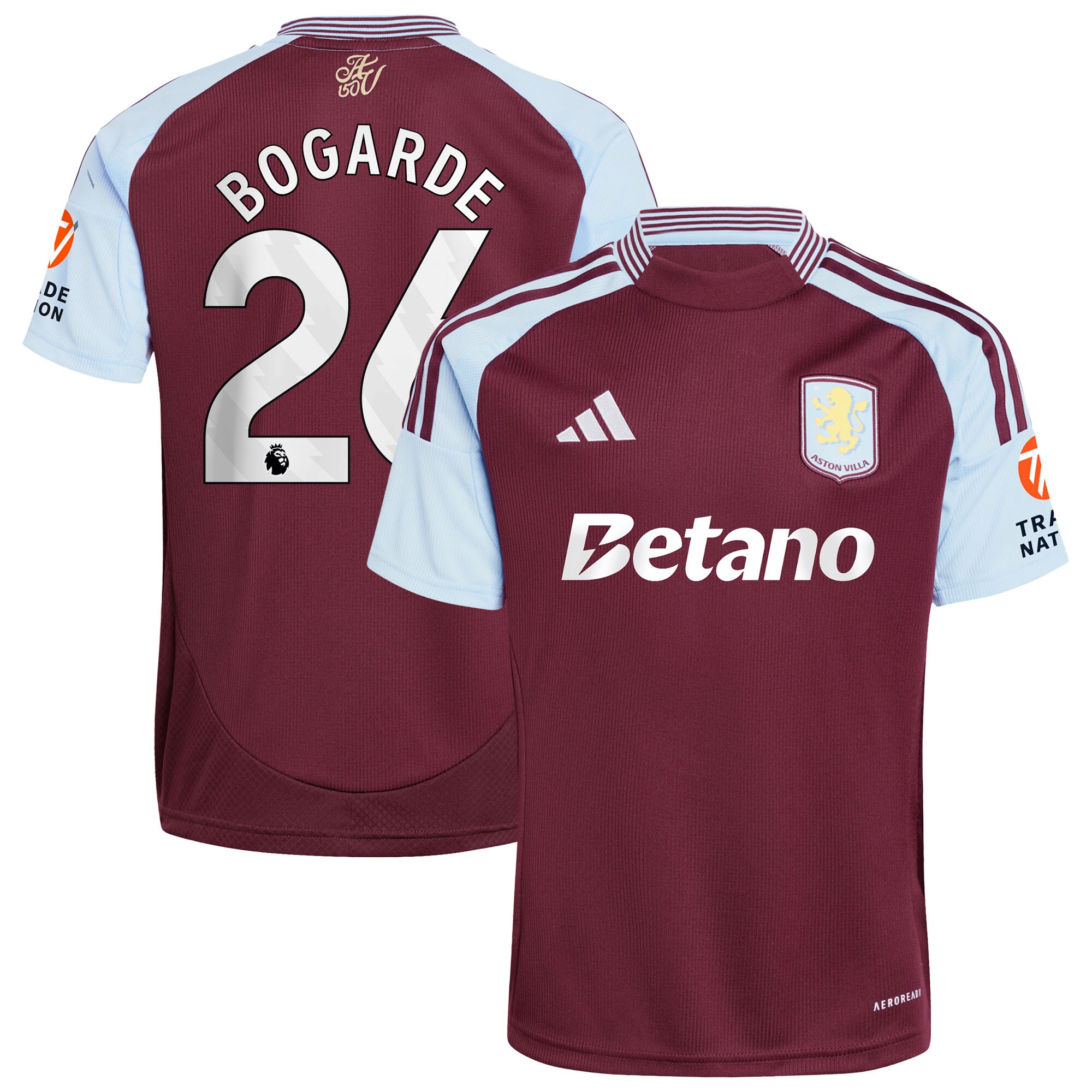 aston villa adidas home shirt 2024-25 with bogarde 26 printing Collection - Official Aston Villa Kits