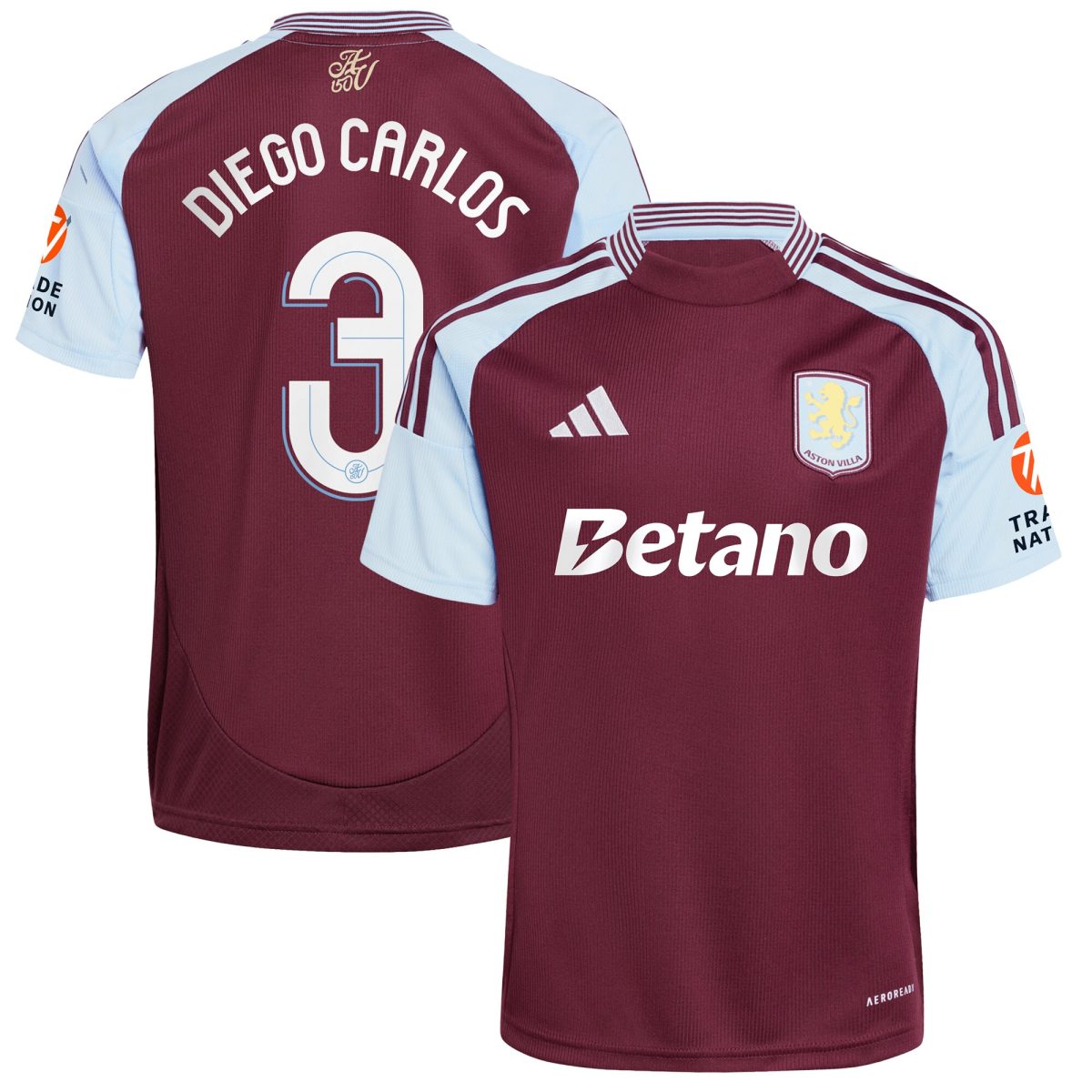 aston villa adidas home shirt 2024-25 with diego carlos 3 cup printing Collection - Official Aston Villa Kits