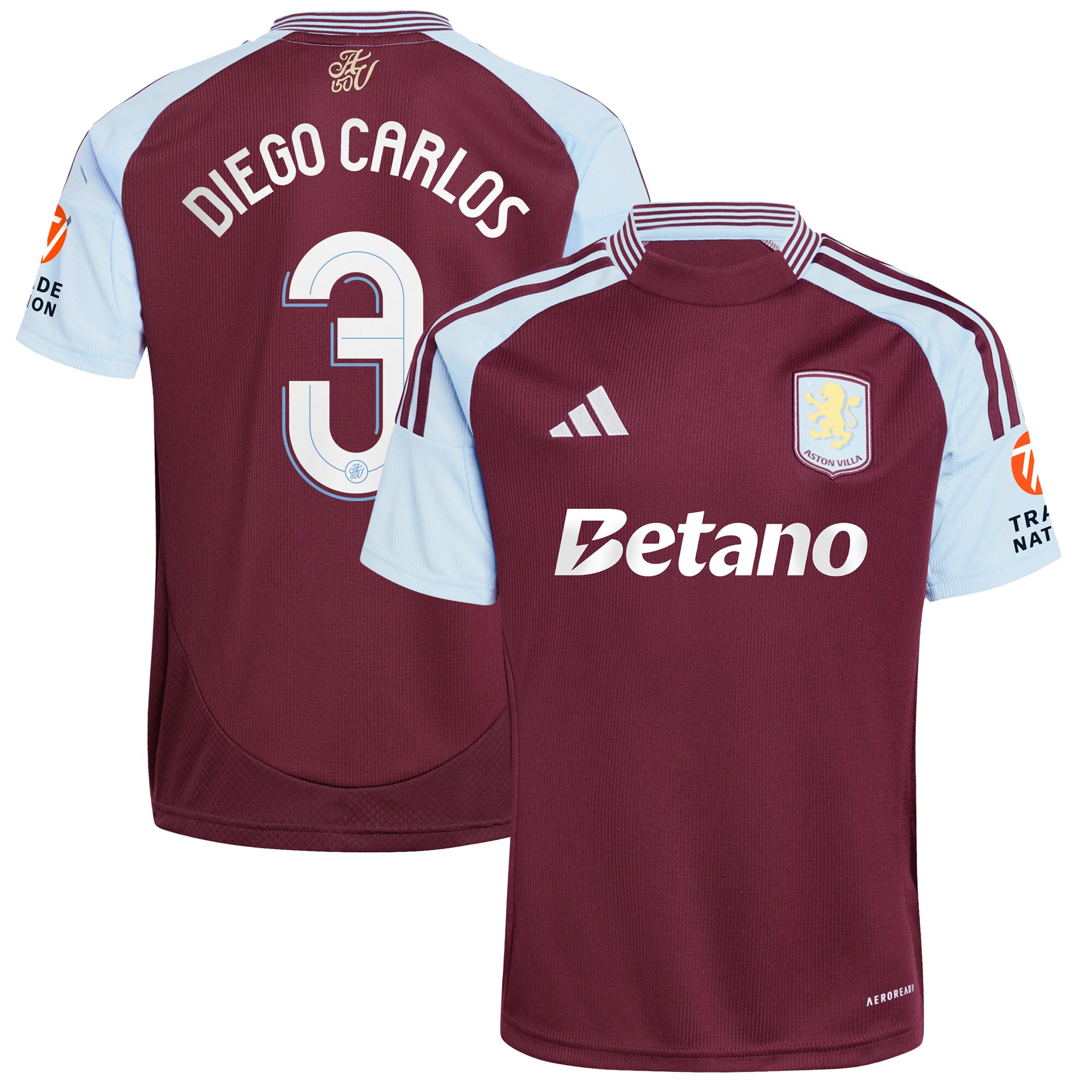 aston villa adidas home shirt 2024-25 with diego carlos 3 cup printing Collection - Official Aston Villa Kits