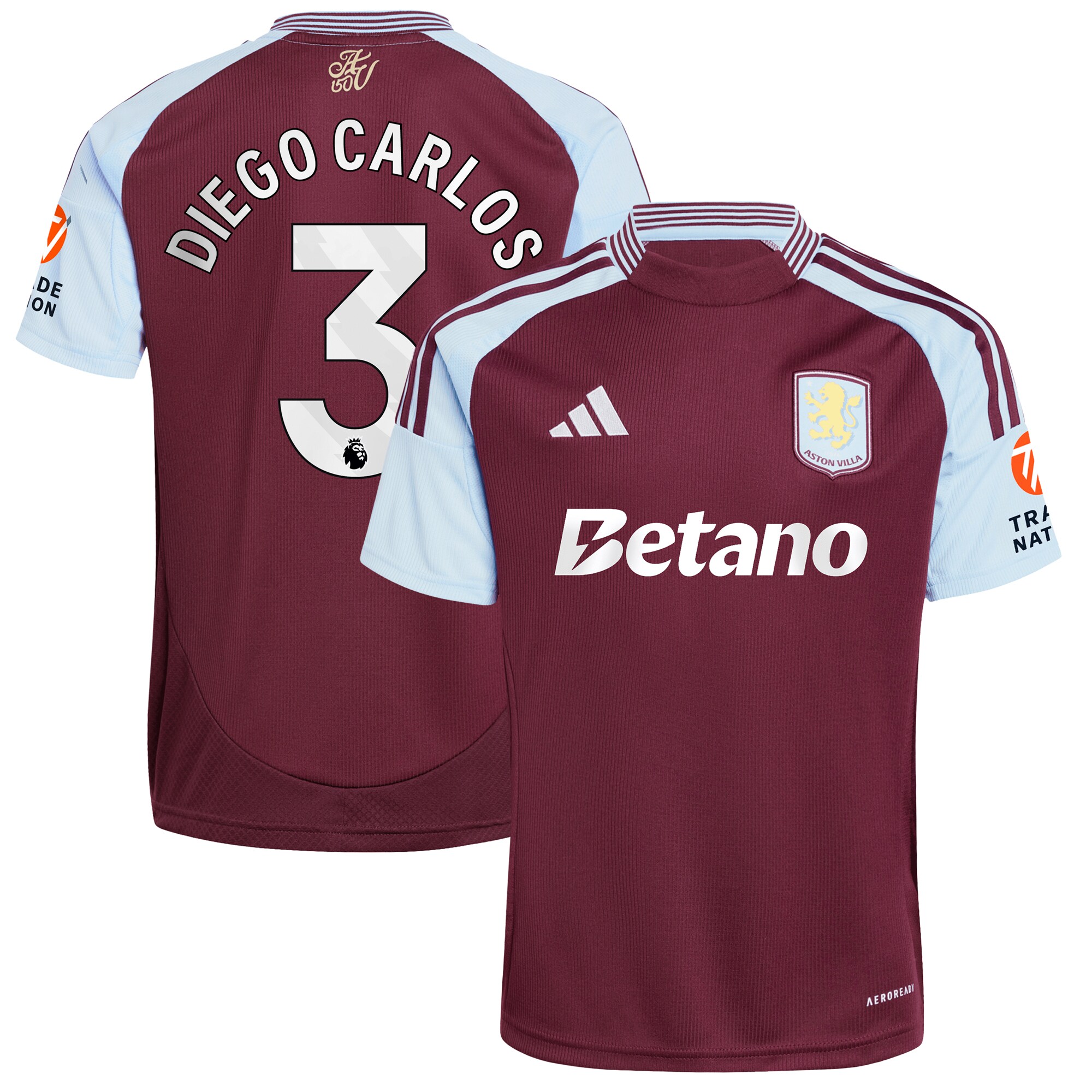 aston villa adidas home shirt 2024-25 with diego carlos 3 printing Collection - Official Aston Villa Kits
