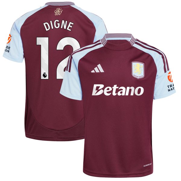 aston villa adidas home shirt 2024-25 with digne 12 printing Collection - Official Aston Villa Kits