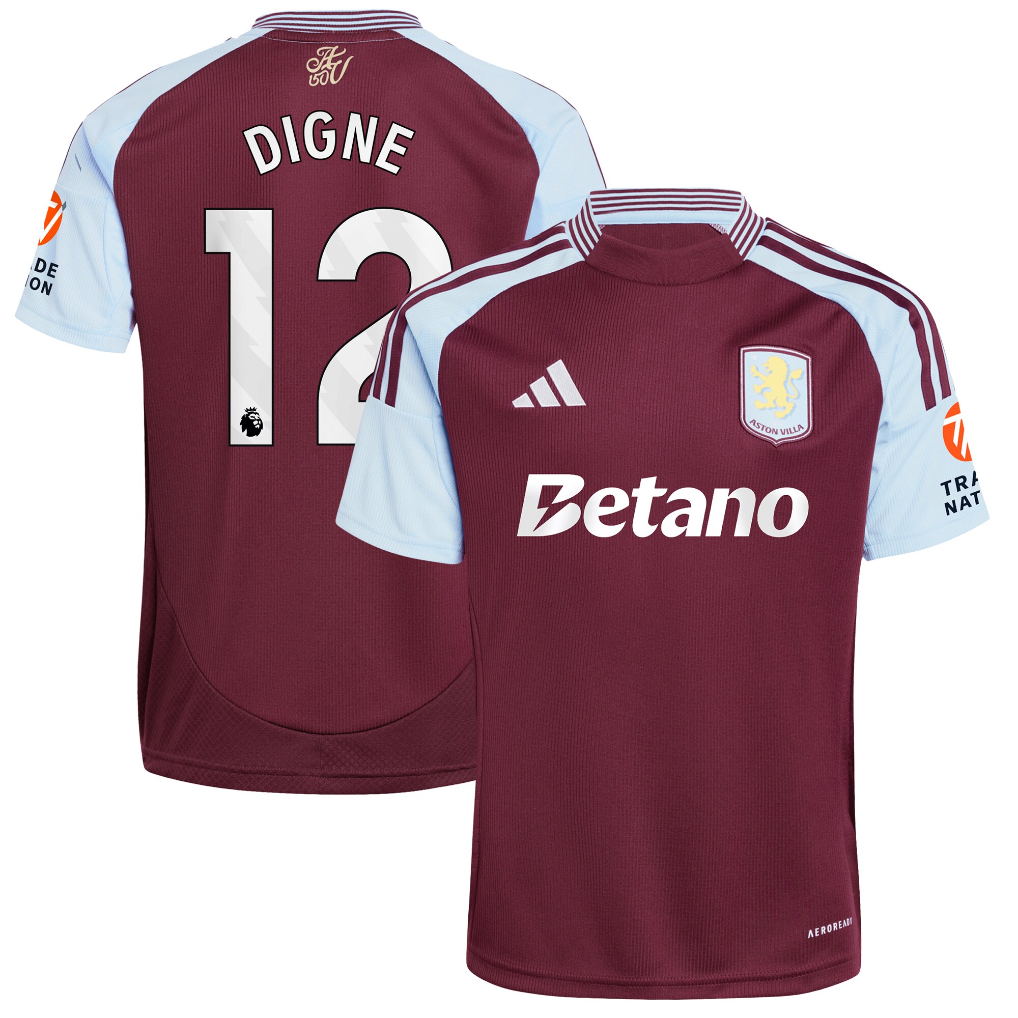 aston villa adidas home shirt 2024-25 with digne 12 printing Collection - Official Aston Villa Kits