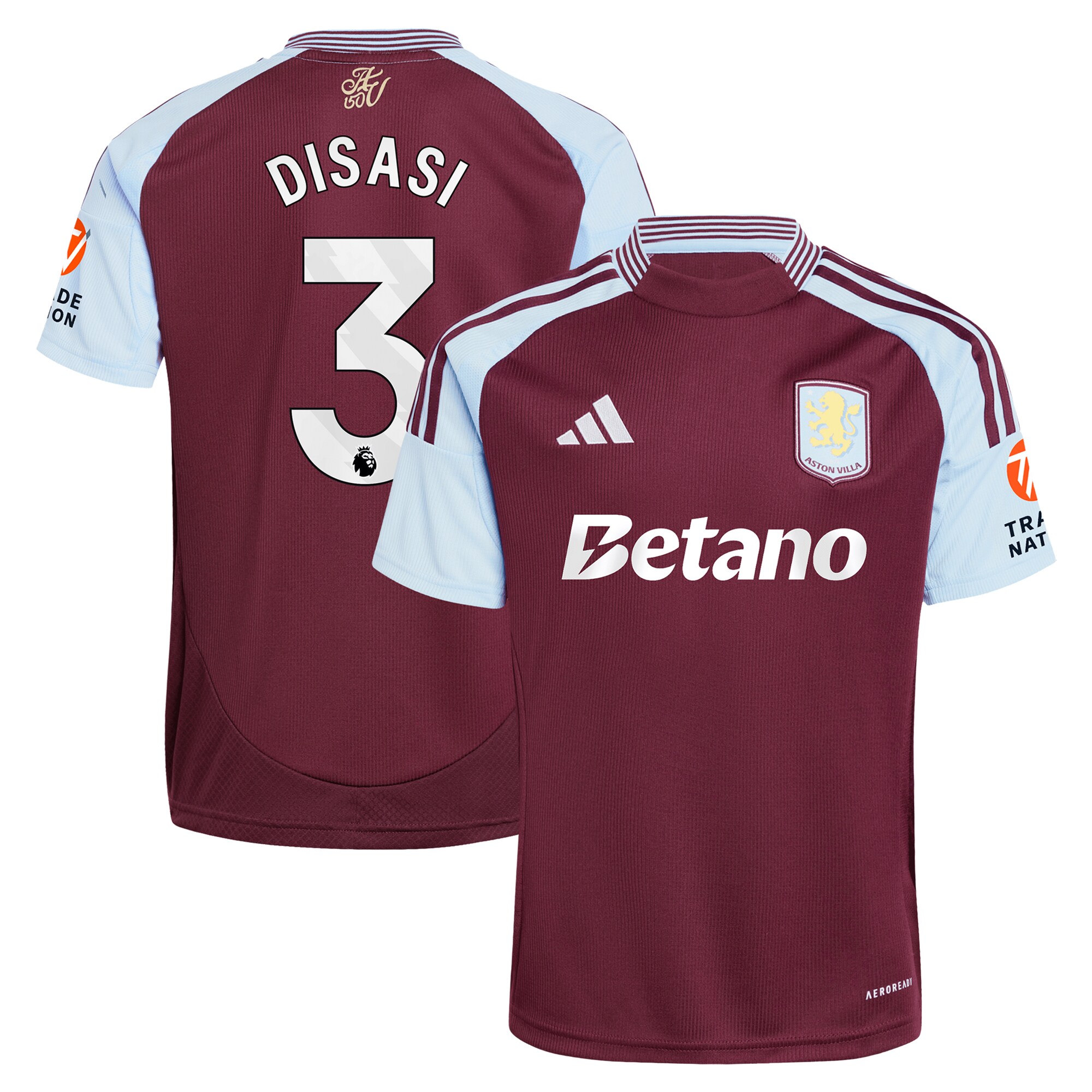aston villa adidas home shirt 2024-25 with disasi 3 printing Collection - Official Aston Villa Kits
