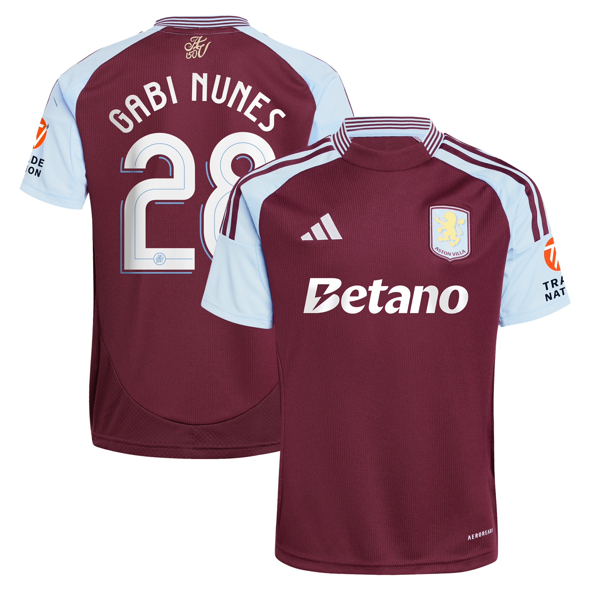 aston villa adidas home shirt 2024-25 with gabi nunes 28 cup printing Collection - Official Aston Villa Kits
