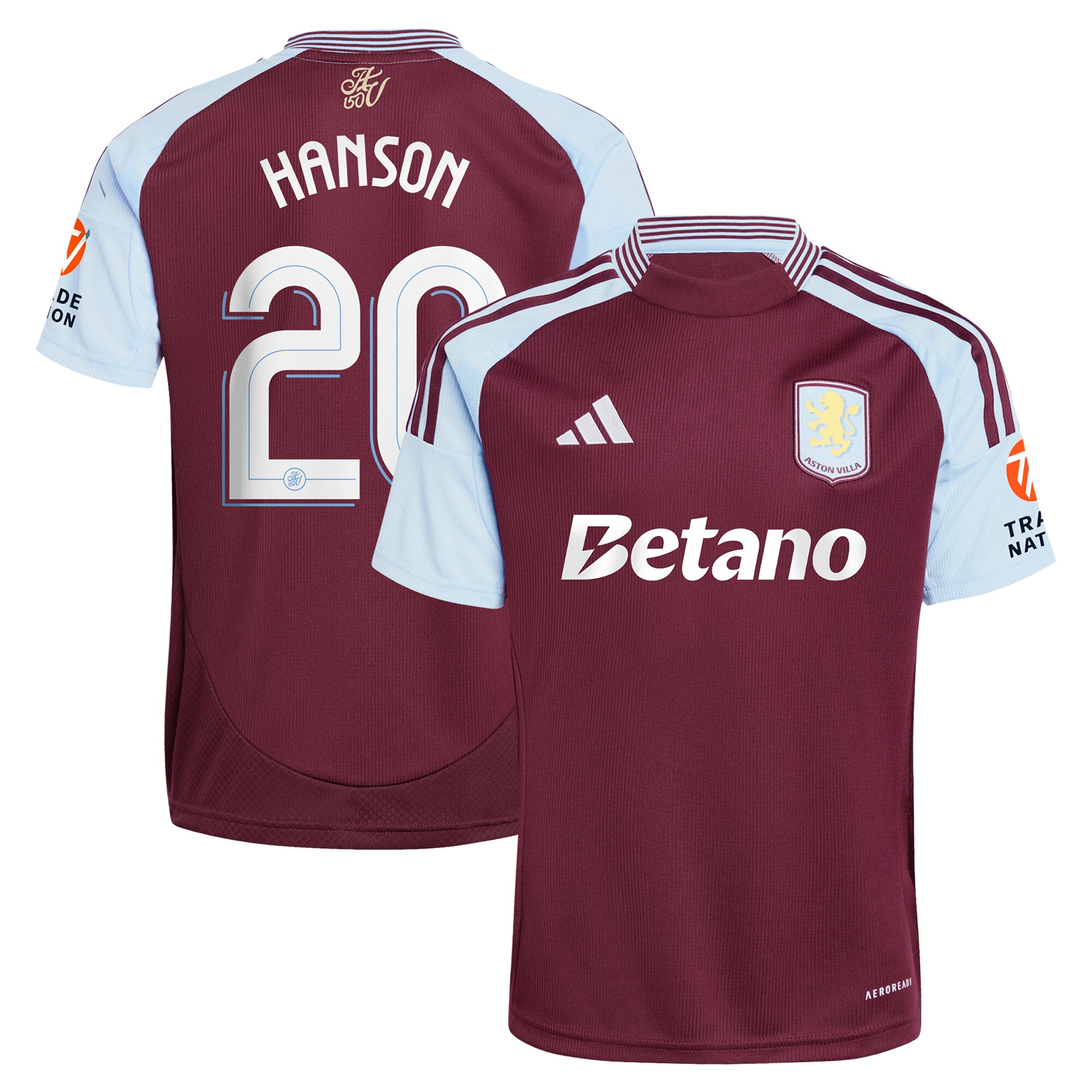 aston villa adidas home shirt 2024-25 with hanson 20 cup printing Collection - Official Aston Villa Kits