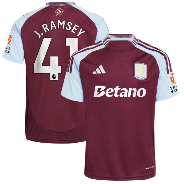 aston villa adidas home shirt 2024-25 with j. ramsey 41 printing Collection - Official Aston Villa Kits