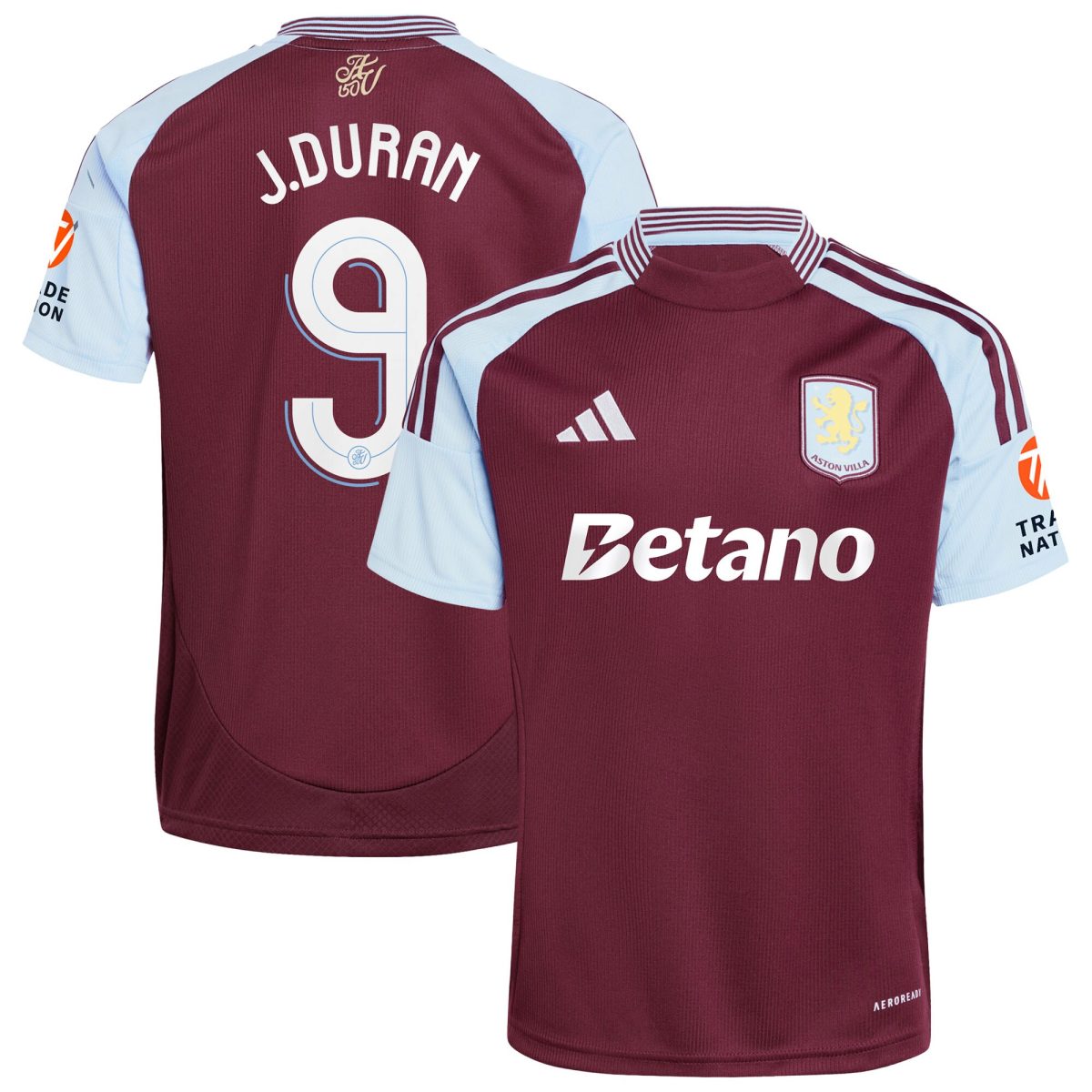 aston villa adidas home shirt 2024-25 with j.duran 9 cup printing Collection - Official Aston Villa Kits