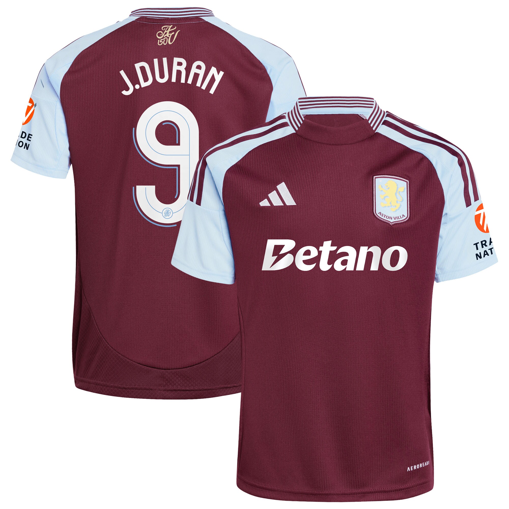aston villa adidas home shirt 2024-25 with j.duran 9 cup printing Collection - Official Aston Villa Kits