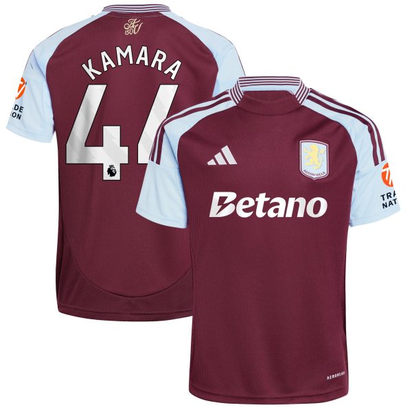 aston villa adidas home shirt 2024-25 with kamara 44 printing Collection - Official Aston Villa Kits