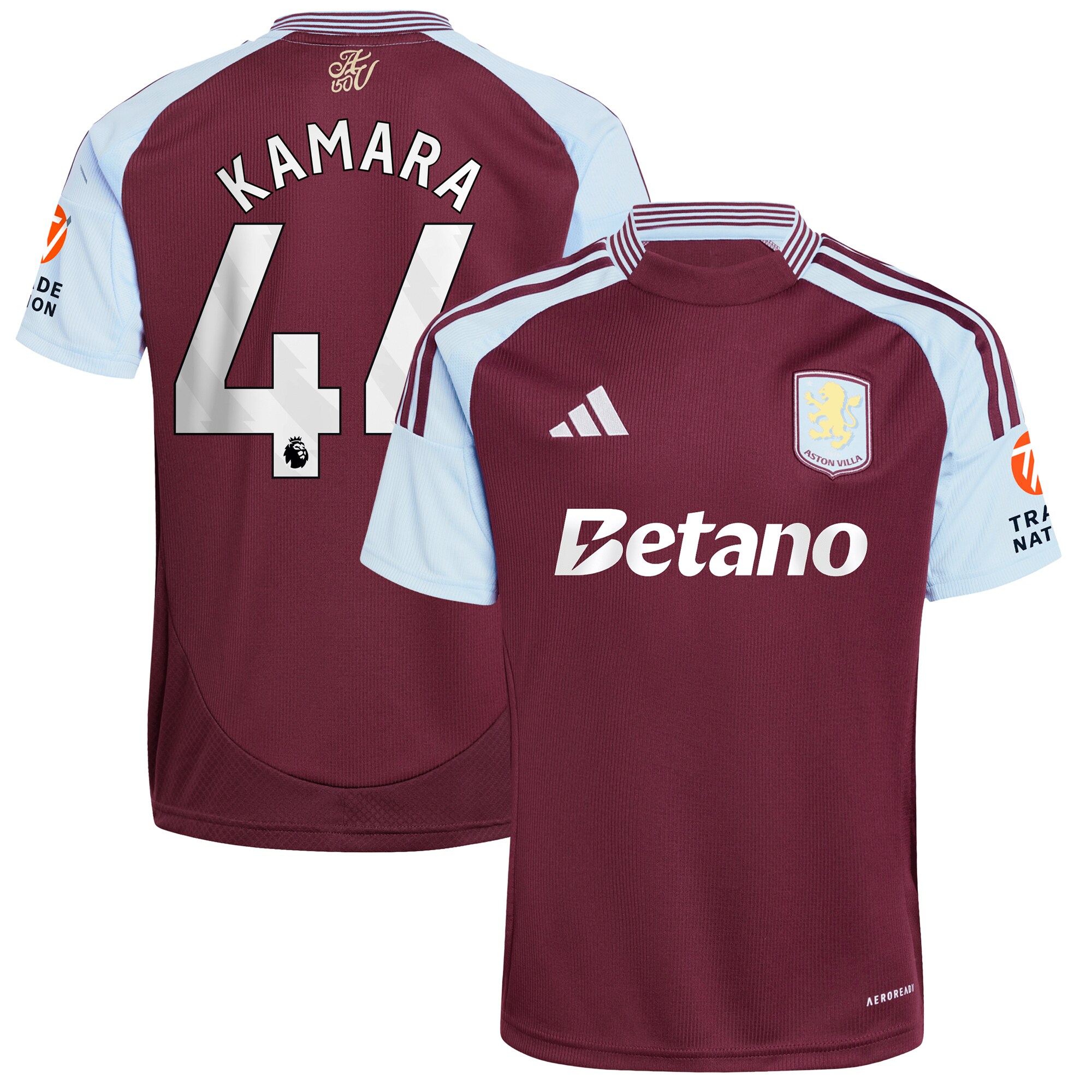 aston villa adidas home shirt 2024-25 with kamara 44 printing Collection - Official Aston Villa Kits