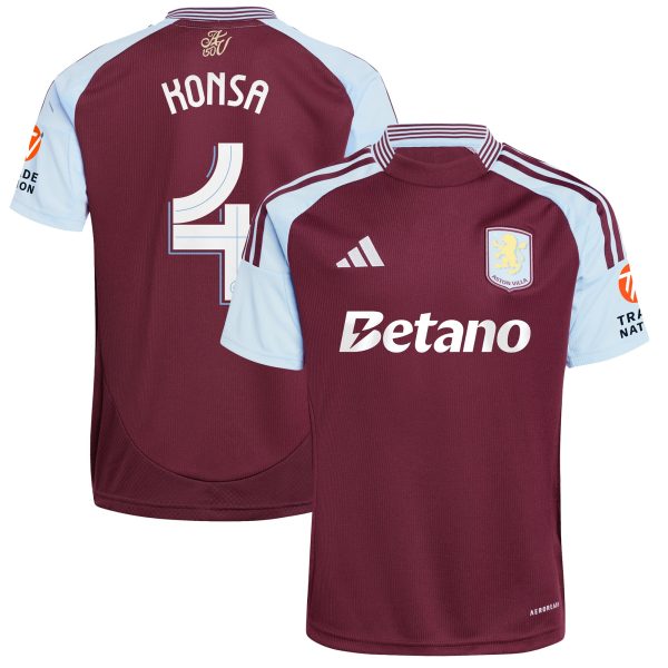 aston villa adidas home shirt 2024-25 with konsa 4 cup printing Collection - Official Aston Villa Kits